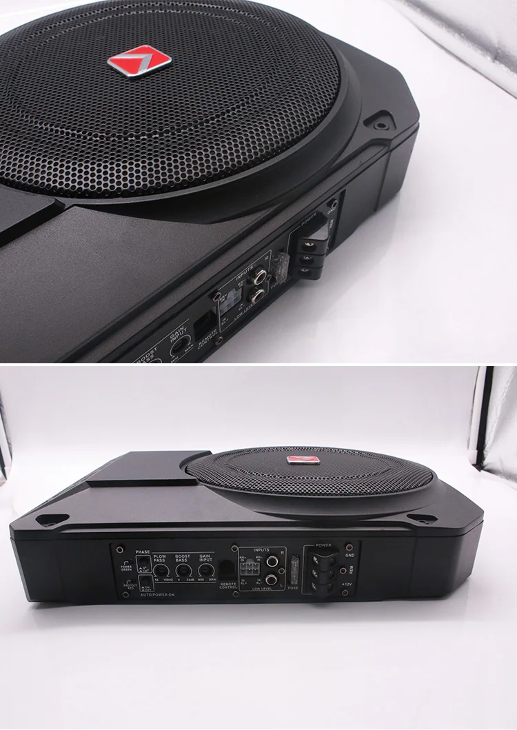 Wholesale New Design 10Inch 800W 2.5ohm 90dB Under Seat Auto Audio Subwoofer Modified 12V Big Power Amplifier Slim Car Subwoofer