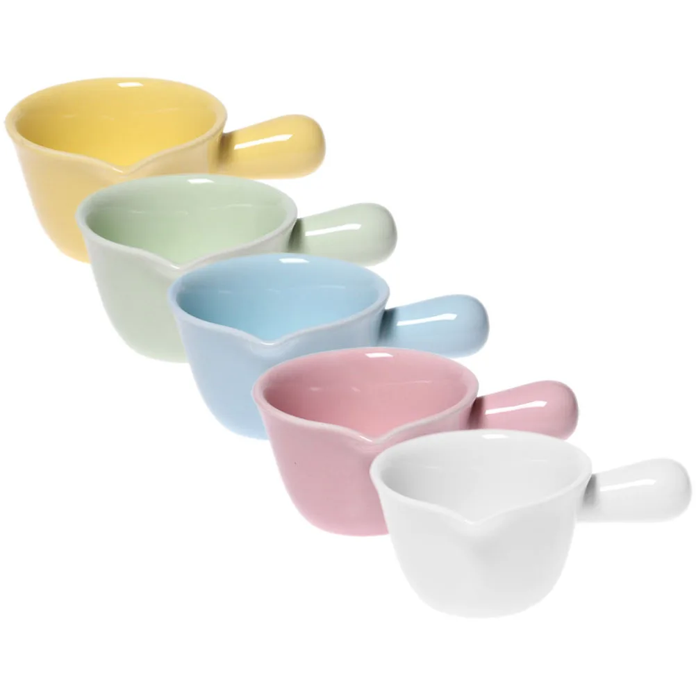 5 قطع من إبريق الحليب السيراميكي، مادة ممتازة، مزججة، ناعمة، سهلة التنظيف، متعددة الأغراض، مقهى منزلي، استخدام الفندق #3