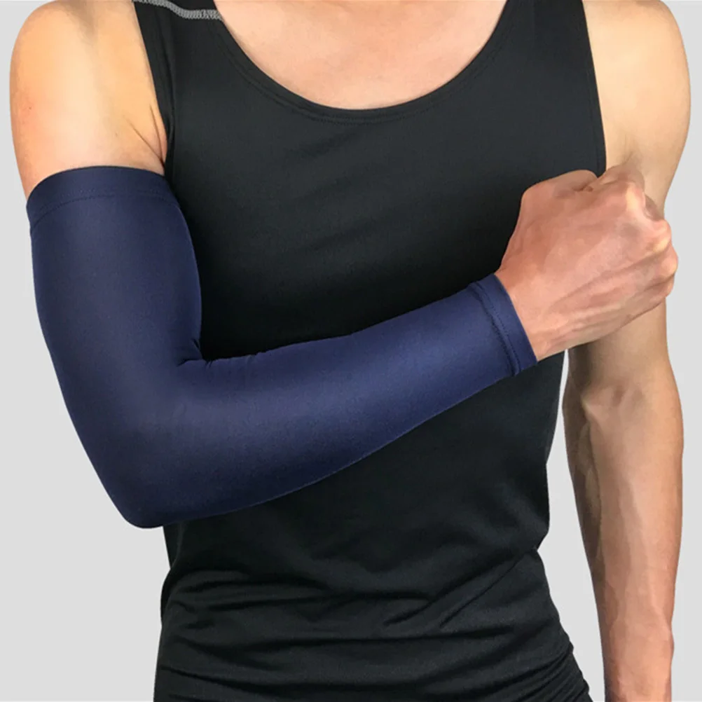 

1 Pair Sun Protection Elbow Sleeve Padded Arm Guard Uv Resistance Impact Protection Breathable Sports Compression Sleeve For