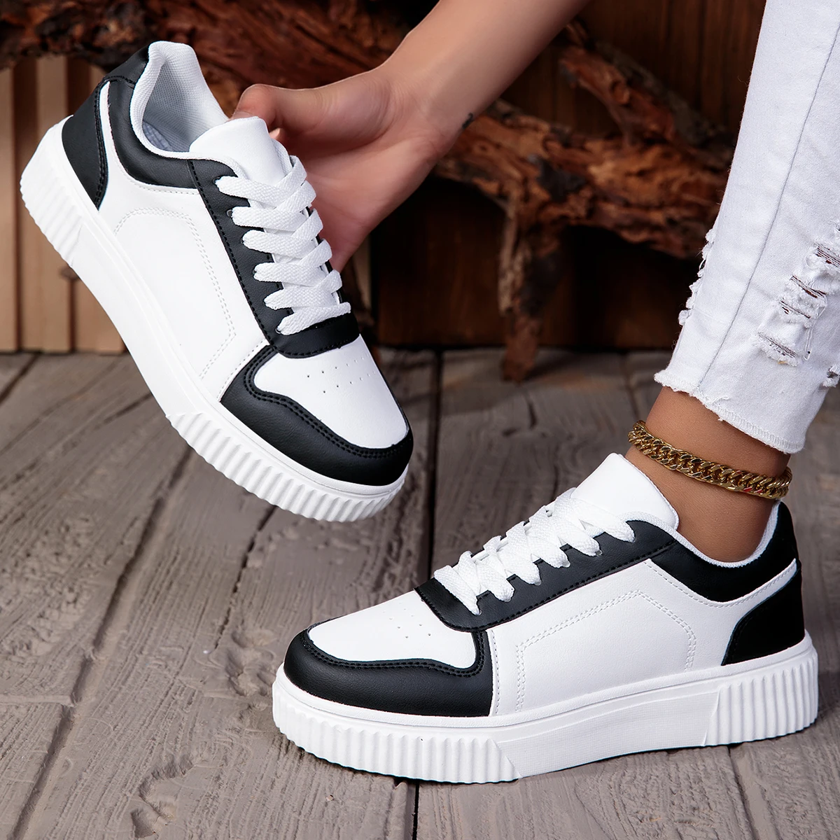 أحذية رياضية كلاسيكية للشارع للرجال - أحذية تزلج خفيفة الوزن للفصول الأربعة، جزء علوي من البولي يوريثان وجزء سفلي من مادة EVA، بطانة قماش مسامية، لاك