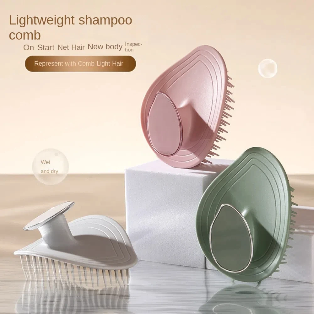 

Hair Care Tool Shampoo Brush Leaf Shape Scalp Massage Hair Washing Comb Arc-shaped Body Brush Scalp Massage Brush Exfoliator
