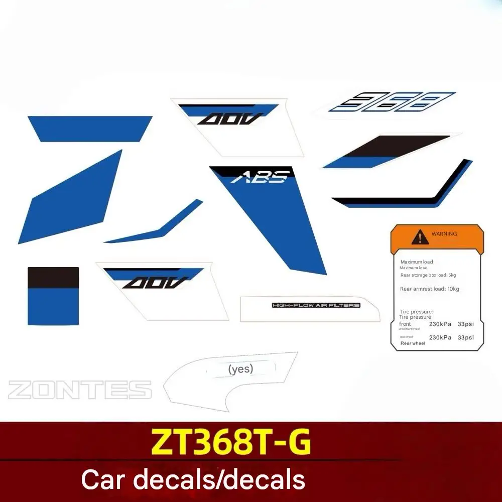 For 2024-2025 ZONTES 368-G full car decals 368G original car stickers flower hood tail skirt fender stickers for zontes 368g