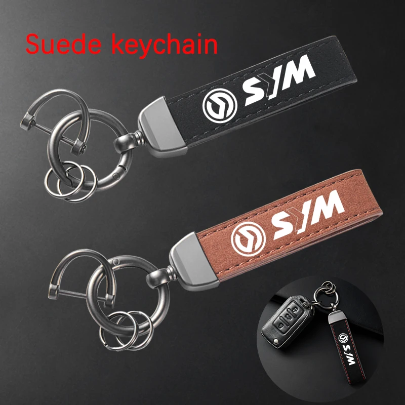 

For SYM JOYMAX Z 125/250/300 MAXSYM 400i 600i TL500 CRUiSYM 300 GTS 300i T2 T3 Leather Suede Keychain Motorcycle Key Ring