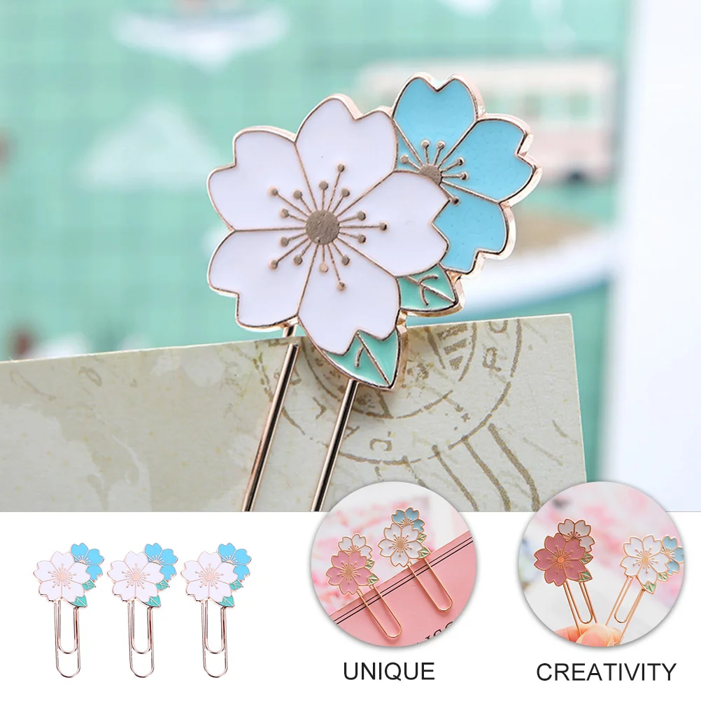 

3Pcs Adorable Paperclips Strong Hold Notebooks Scrapbooks Page Markers Paper Clips Bookmark Clip File Clamps