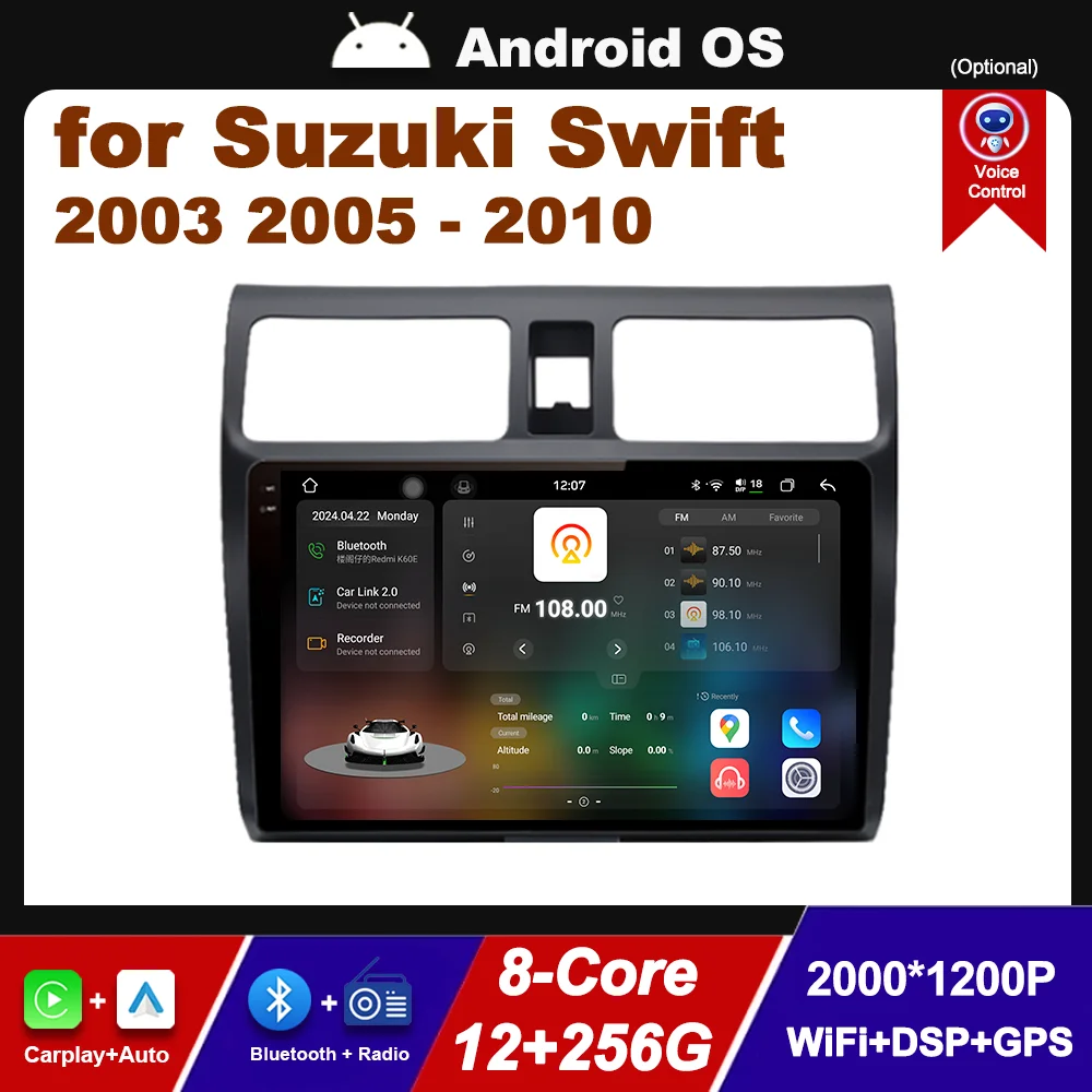 

10.1 '' for Suzuki Swift 2003 2005 - 2010 GPS Navigation WiFi Android System 4G Touch Screen Car Video Multimedia Player Carplay