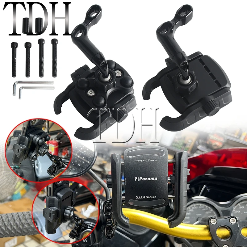 Phone Holder 360° Rotation Motorcycle Handlebar Mobile Holder For Harley BMW R Nine T R9T Kawasaki Vulcan 900 1500 1600 2000