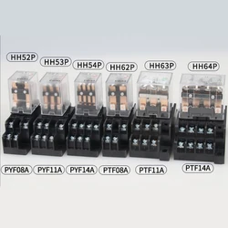 10 PCS For Wholesale Miniature Control Relays Small Intermediate Relay AC 12V DC C24 AC220 HH52P HH53P HH54P HH62P HH63P HH64P