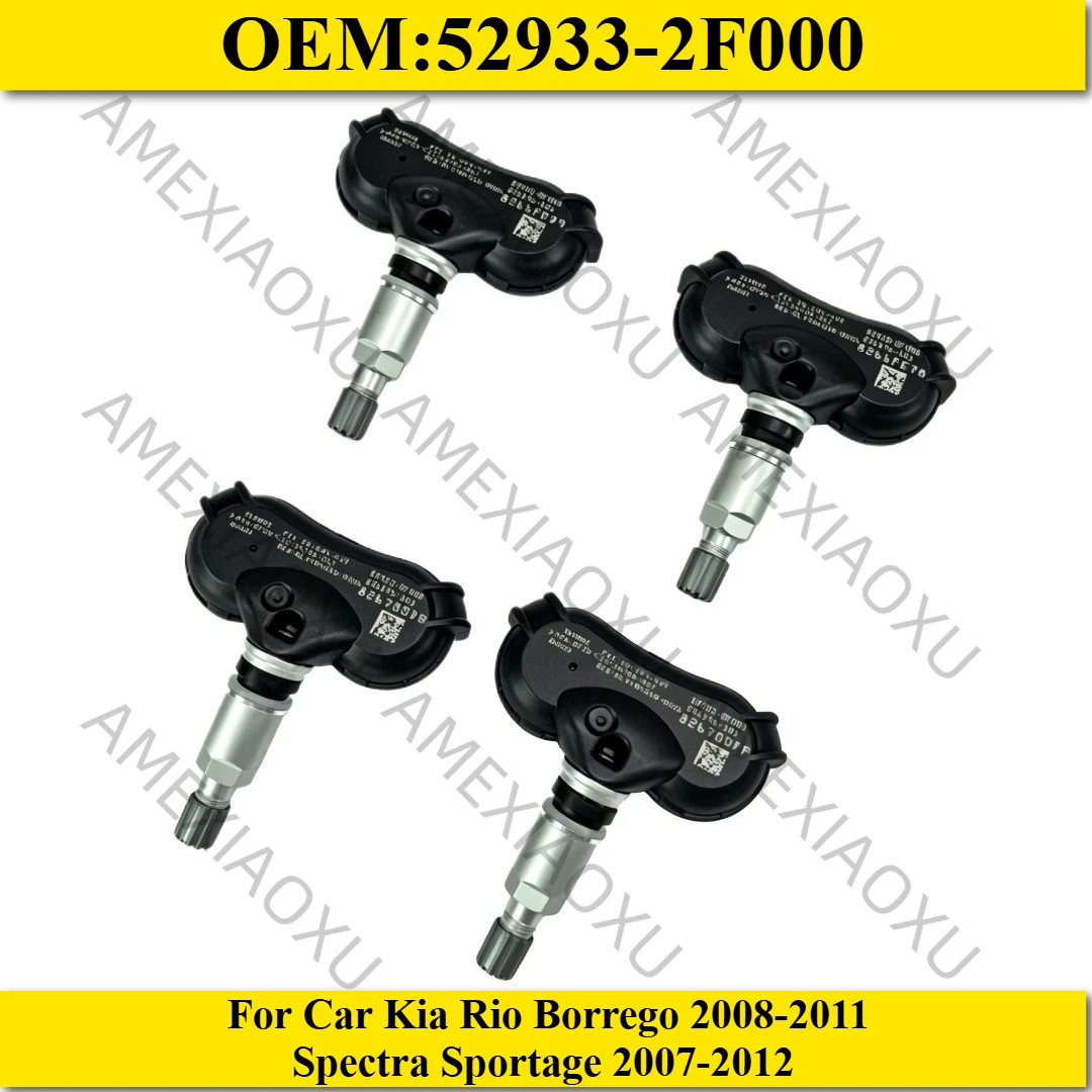 

4Pcs TPMS Tire Pressure Monitor Sensor 315 MHz 52933-2F000 For Car Kia Rio Borrego 2008-2011 Spectra Sportage 2007-2012 AMEXIAOX