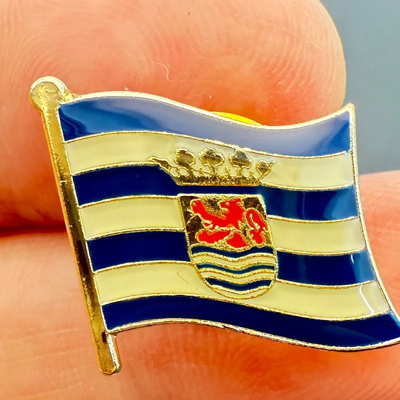 Zeeland Flag Metal Soft Enamel Lapel Badge Pins Brooches