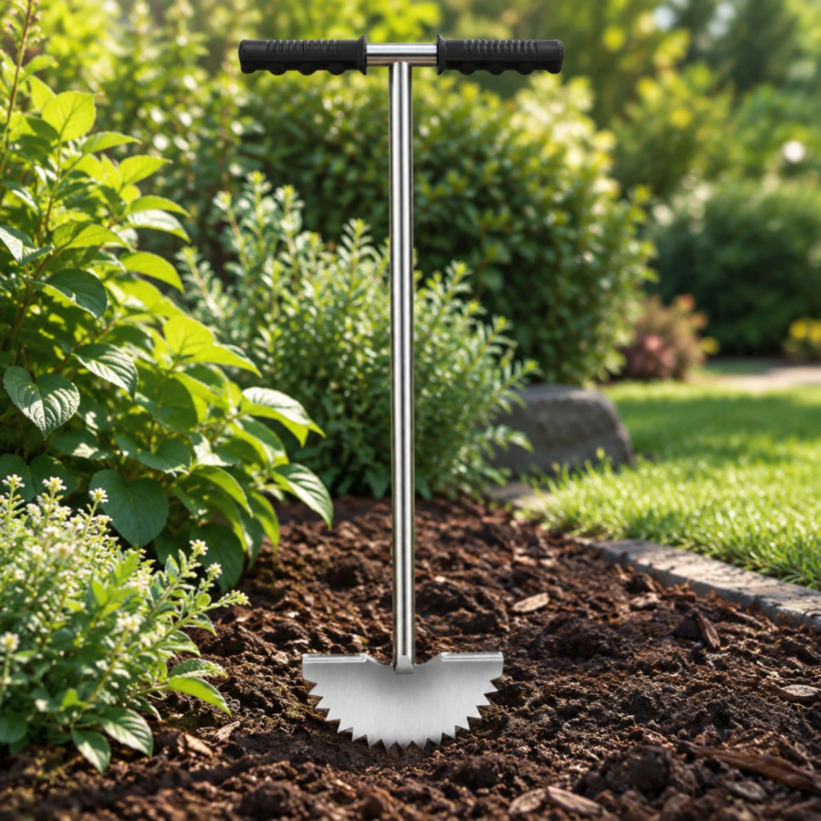 Crescent Lawn Edger Sturdy Manual Lawn Edger with Footplate Ergonomic Low-Maintenance for Gardeners, Driveway Edge Cleanup