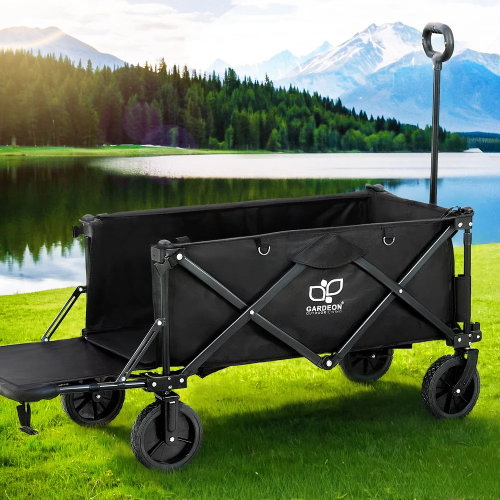 Gardeon Versatile Black Garden Trolley Cart