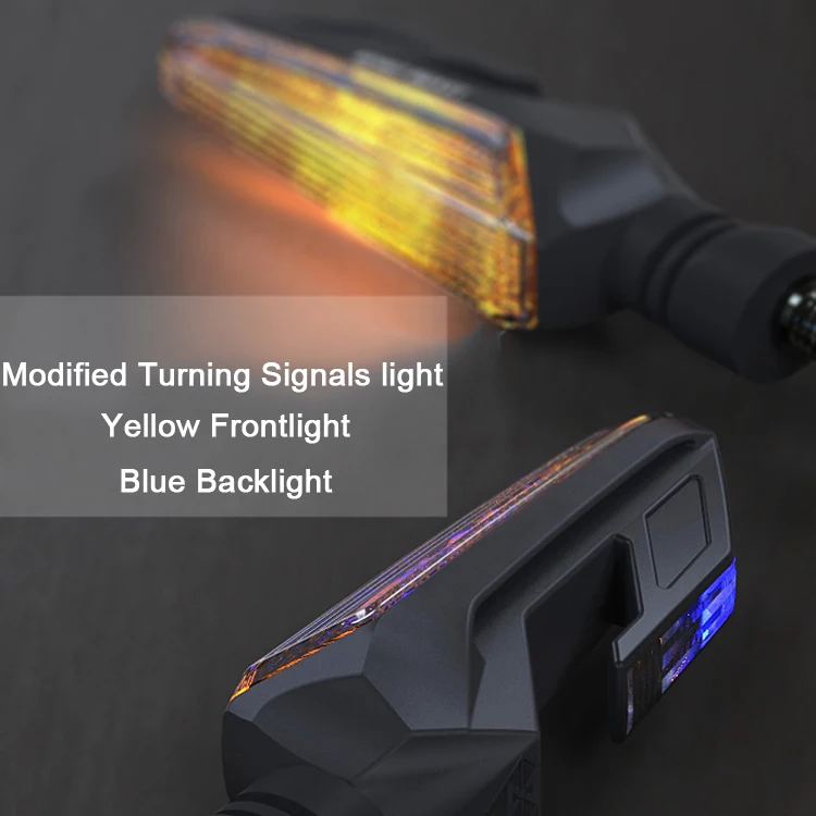 

Motorcycle Yellow Turn Signal High Bright Blue Backlight Waterproof LED Steering Light Fashion Design Motorcycle Parts