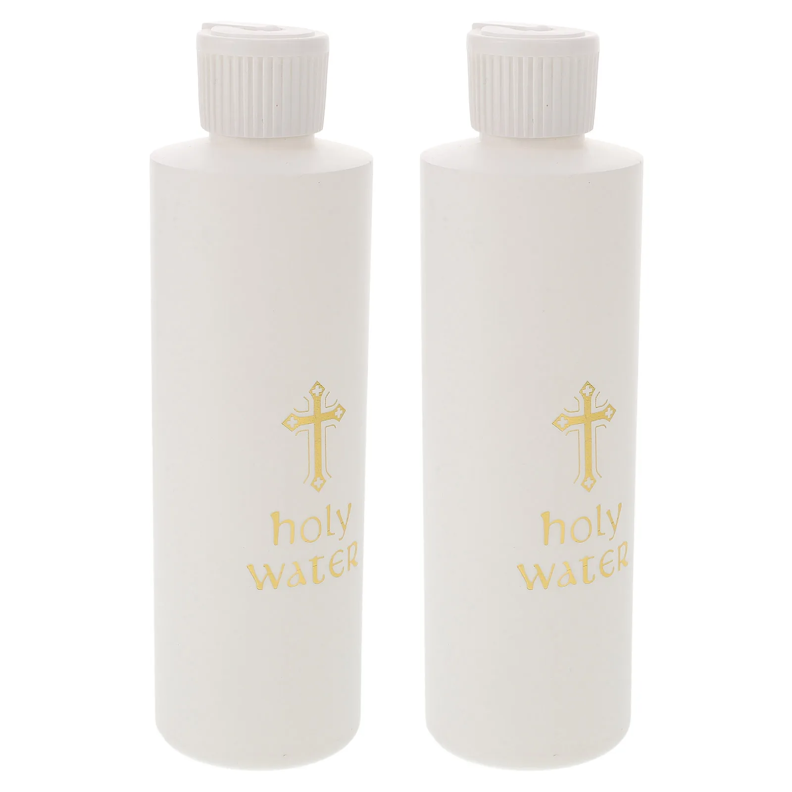 

2Pcs Holy Water Bottles Plastic Cross Design Reusable Religious Bottle for Church Wedding Baptism Outdoor Use Holy Water Bottle