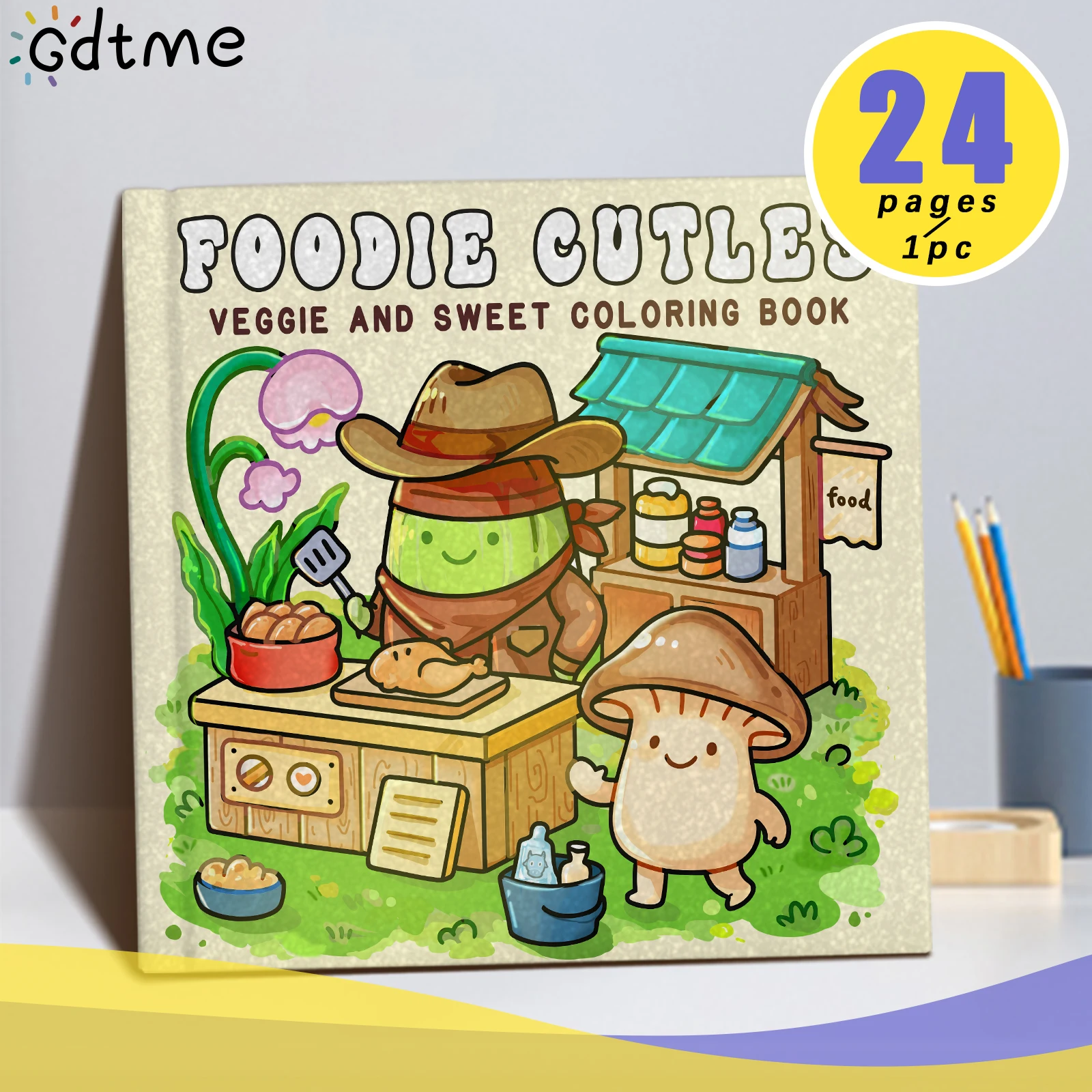 

FOODIE CUTLES VEGGIE AND SWEET Coloring Book for Adult and Teen Featuring Relieve Stress Kill Time DIY Painting Drawing