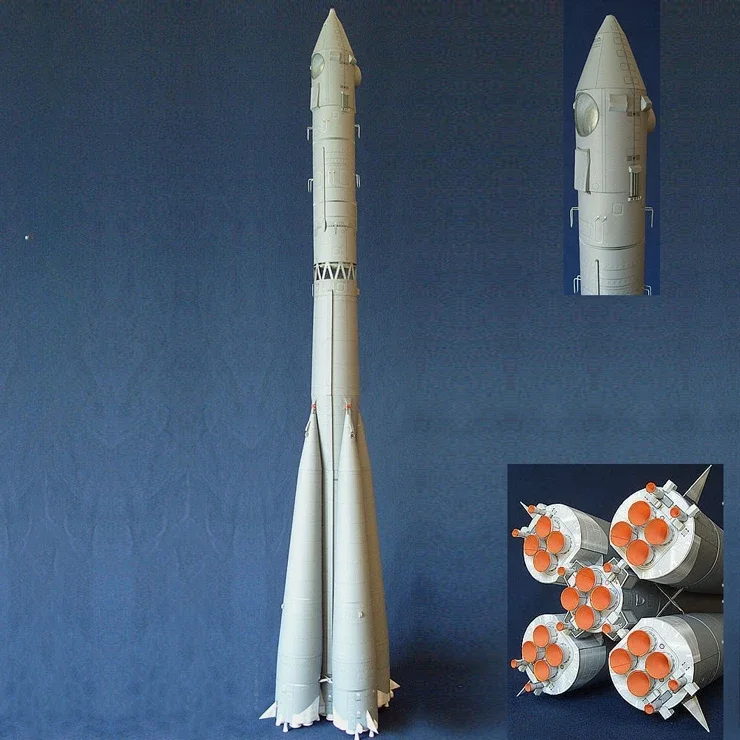 1/48 Soviet Voskhod Carrier Rocket 85cm 3D Paper Model Students DIY Manual Paper Art Origami Aerospace Science and Technology