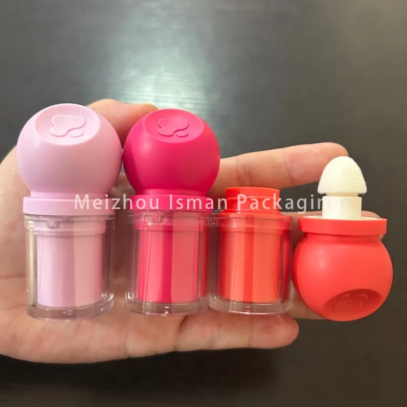 50Pcs Empty Ball Wand Eye shadow Container 5ml Lip And Cheek Liquid Blush Tube Cosmetic Packaging With Sponge Brush Applicator