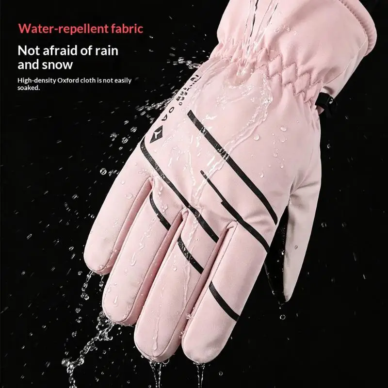 Winterwarme, dicke Skihandschuhe für Damen und Herren, Touchscreen-fähig, rutschfest, tragbar, mit Tasche, Outdoor-Zubehör für Radfahren und Skifahren. – Detail 4