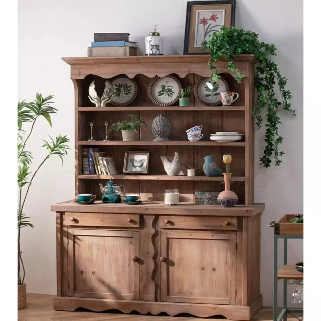 Wooden Storage & Display Cabinet, Sideboard for Tableware, Living Room Shelf for Coffee Photography Props & Decor