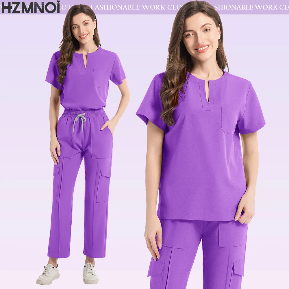 Wholesale Price Surgical Pajama Woman Hospital Uniforms for Doctor Nurse Dental Clinic Scrubs Sets Workwear Top Drawstring Pants