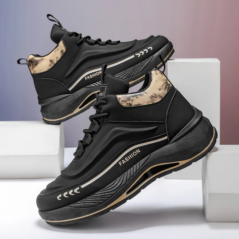 Chunky Sneaker Men Designer Hollow Sole Running Shoes Fashion Casual Secondary Leather Cowhide Height Increased Platform Shoes