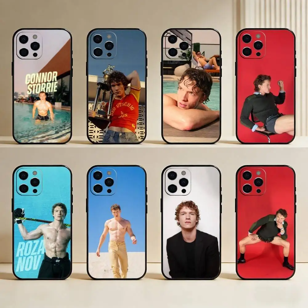 

C-Connor Daily S-Storrie Phone Case For iPhone17,16,15,14,13,12 Plus,Max Soft Silicone Black Cover