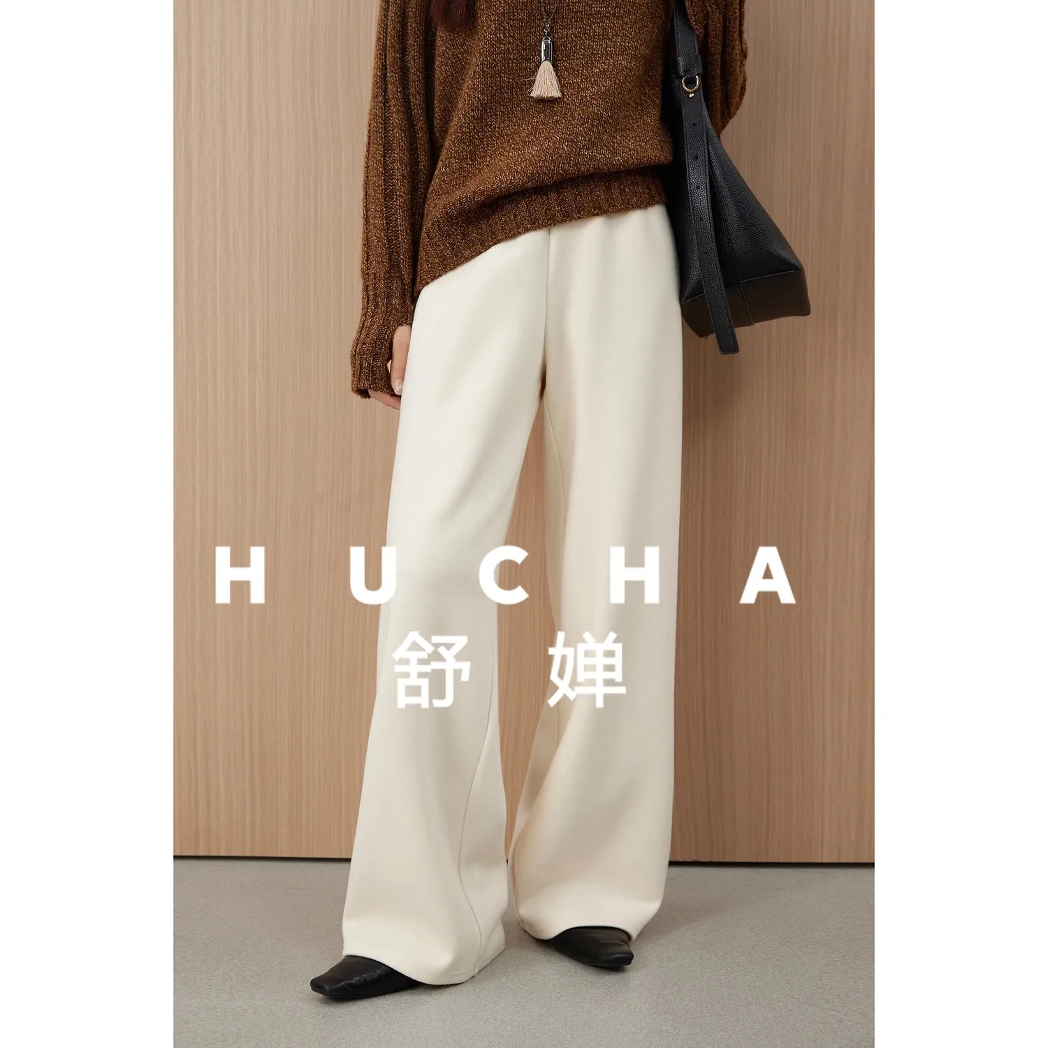 

[Fleece Glutinous Pants] Polished Plush Straight Woolen Casual Pants Women's 2025 Autumn and Winter