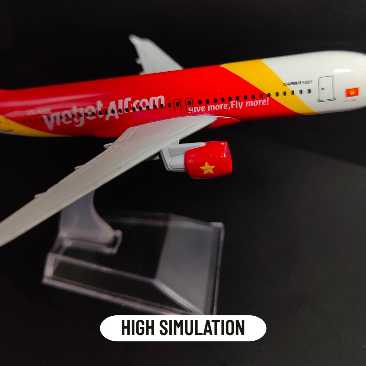 Scale 1:400 Metal Aircraft Replica 15cm Vietjet A320 Airline Boeing Airbus Airplane Model Miniature Gift for Boys