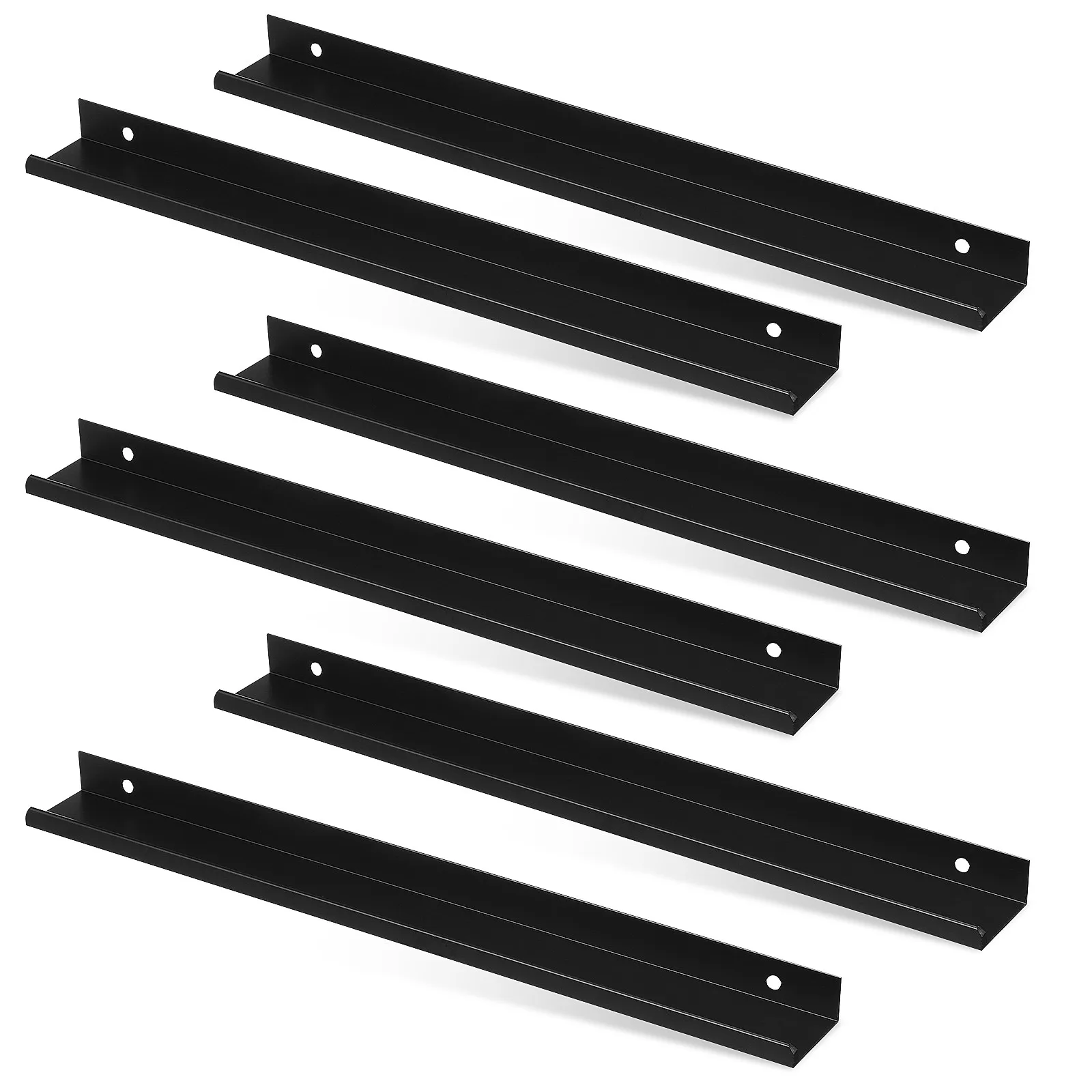 

6Pcs Black Aluminum Alloy Finger Edge Pulls Hidden Cabinet Handles for Kitchen Drawer Cupboard Wardrobe Modern Furniture Edge