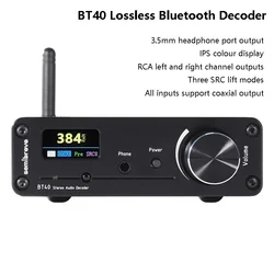 Flagship ES9038Q2M HIFI Bluetooth Decoder QCC5125 Bluetooth 5.1 HD Display SRC Elevated Audio Receiver IR Remote Controller