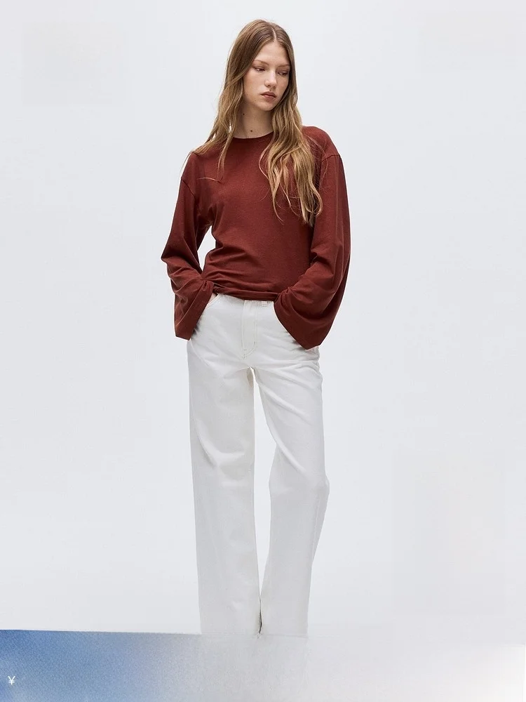 

H&M Зимний женский длинный топ све 3008, повседневная одежда со стойкой, повседневная одежда, хлопок, вискоза, спандекс, смесь цветов