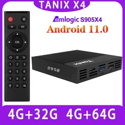 Tanix X4 Amlogic S905X4 Smart TV Box Android 11.0 4GB 32/64GB Smart Media Player AV1 2,4G & 5G Dual WiFi Android 11.0 Set Top Box