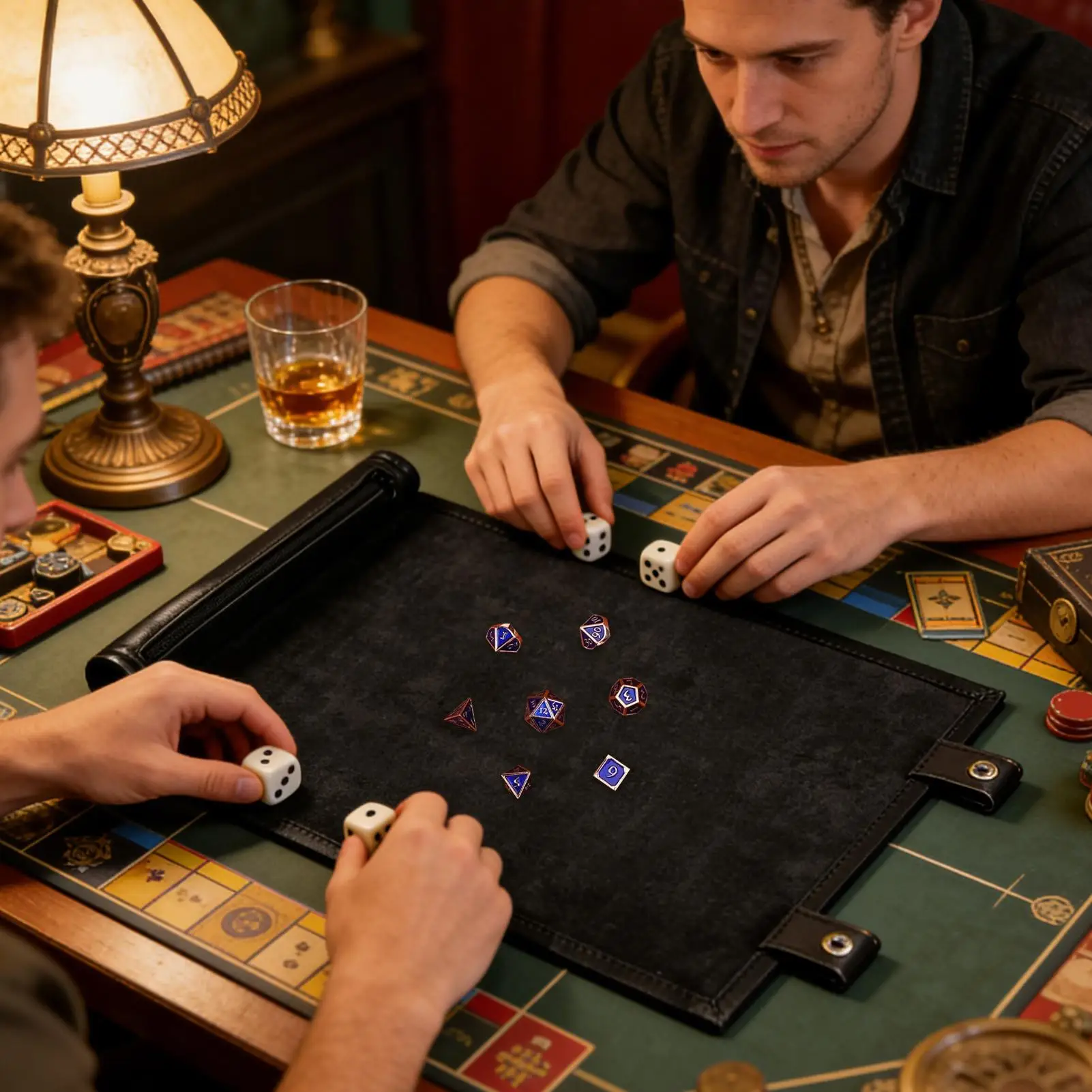 

Folding Dice Tray PU Leather Portable Organizer Dice Holder Tray For Board Game For Gamers Enthusiasts Board Games Home Daily