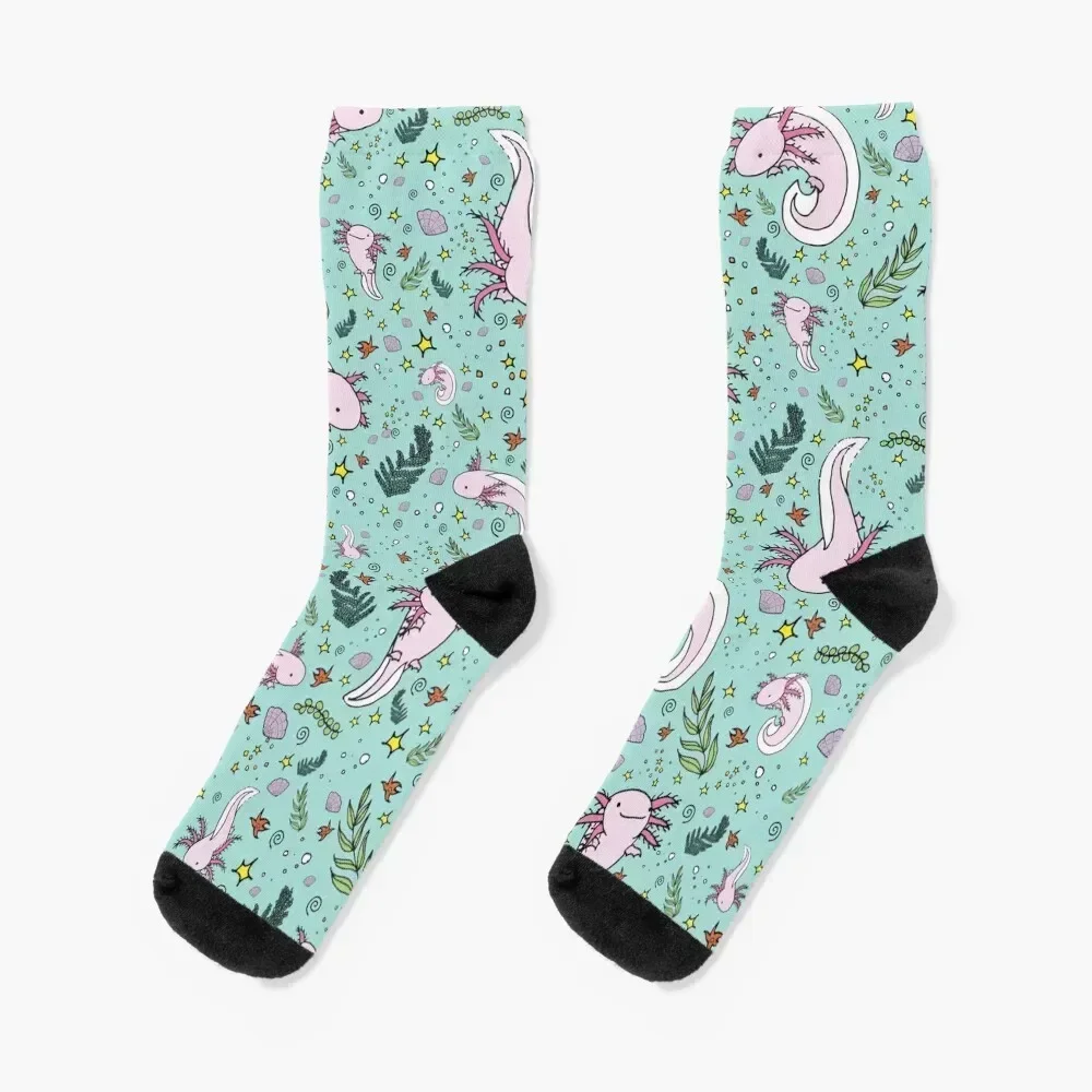 Axolotl Socks football New year's sheer Socks Girl Men's