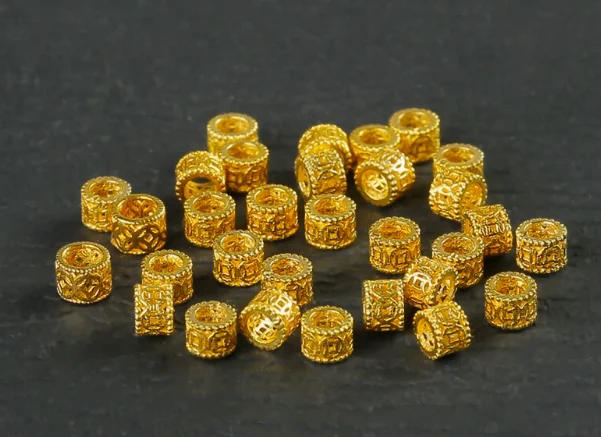 

real 18k gold stoppers for diy bracelety karat gold spacers