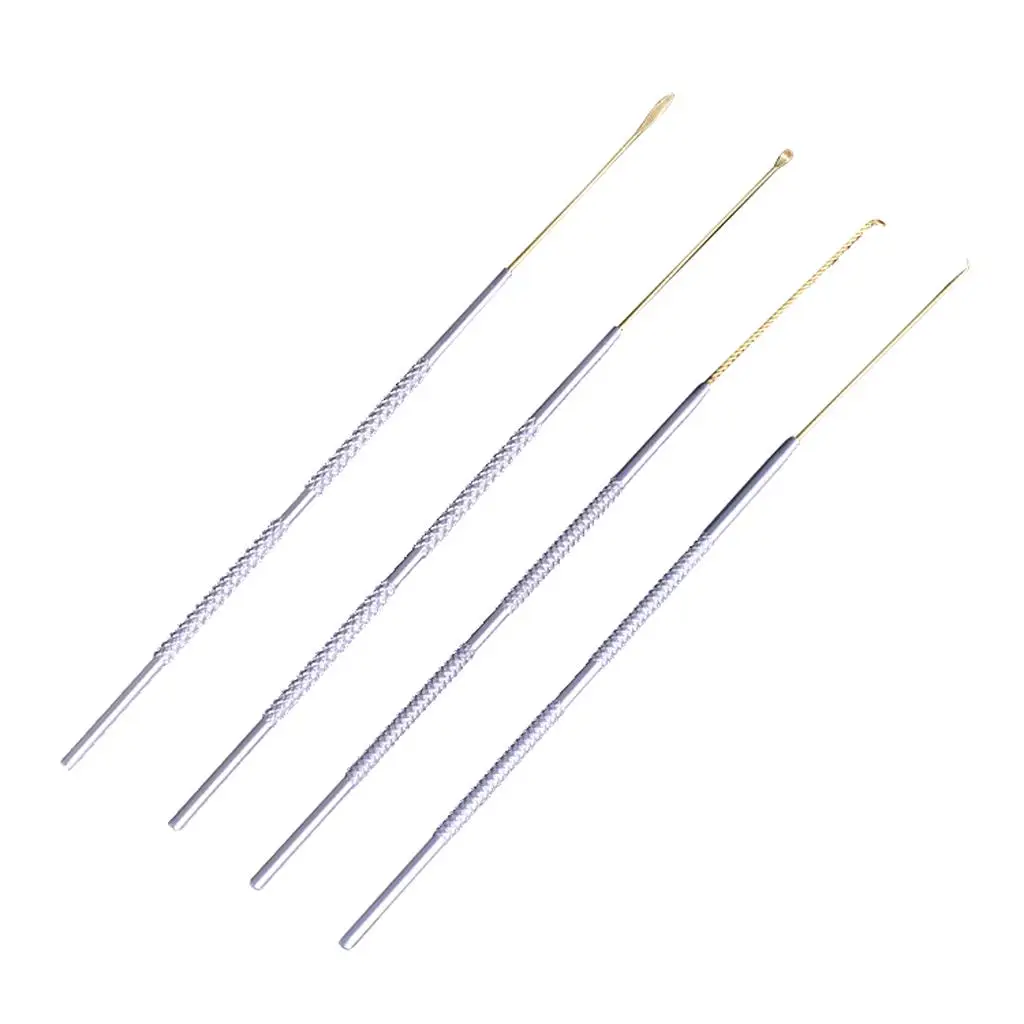 4x Anti Slip Stainless Steel Ear Pick Wax Curette Picker Earwax Remover Set - Image 4