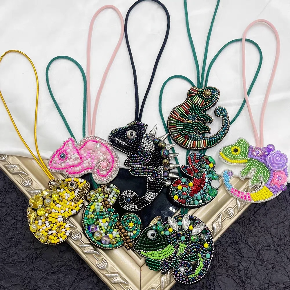 

Beaded Colorful Lizard Chameleon Bag Charm,Couple Pendant,Purse/Handbag/Backpack/Wallet Hanging Decoration,Keyring Accessories
