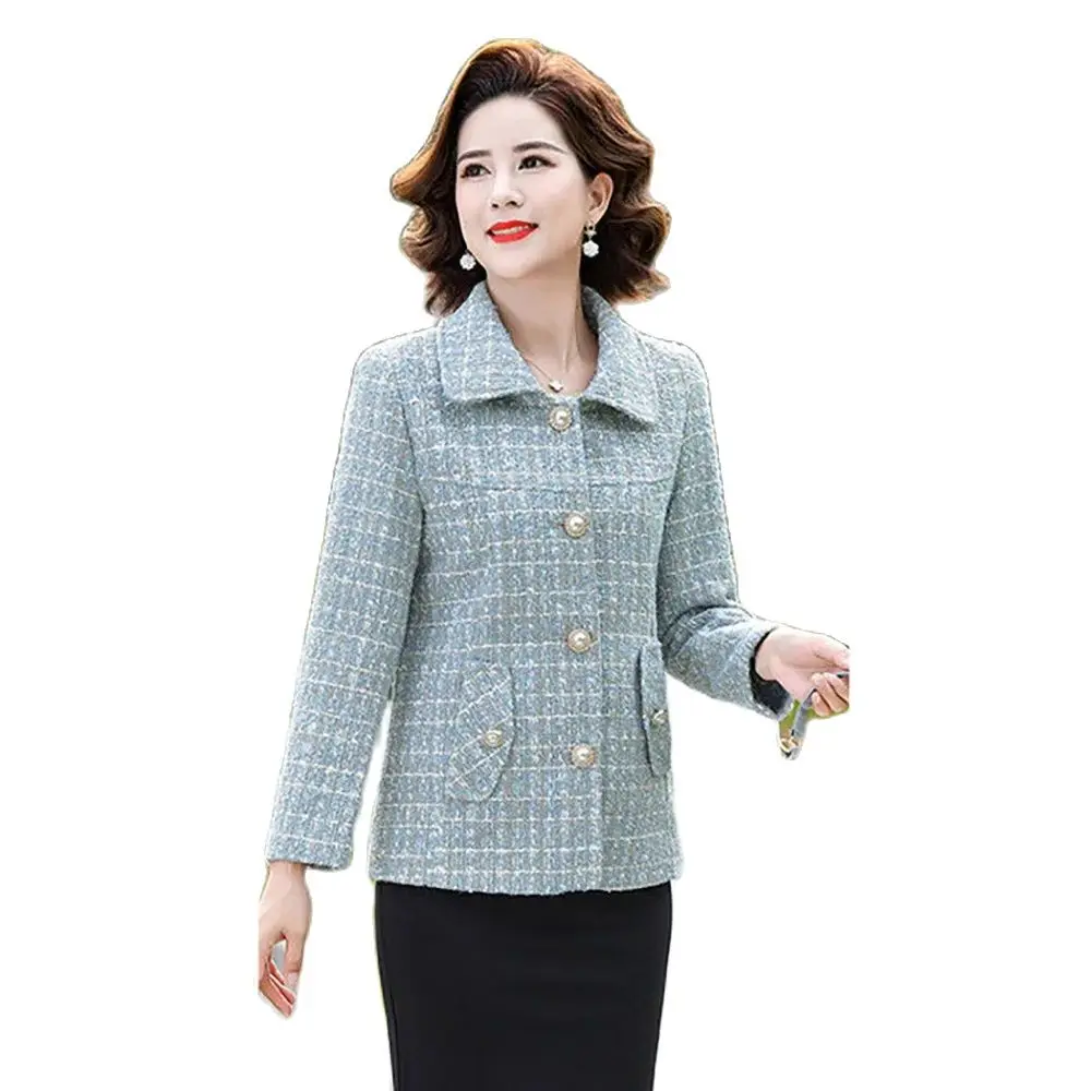 

Spring Dress Small Fragrance Western Style Coat Female 2024 New Middle-aged And Elderly Women's Fashion Casual Coat Female 5XL.