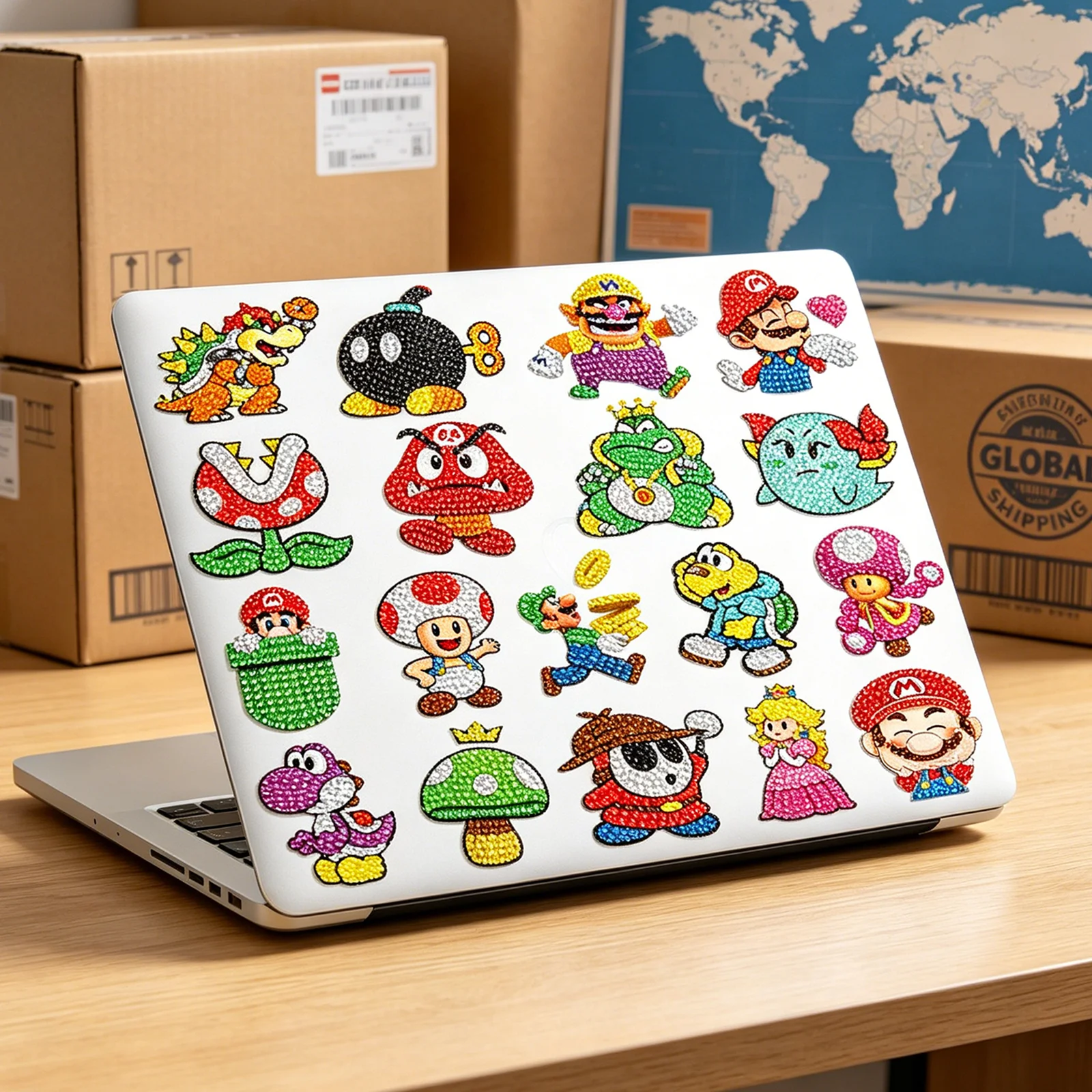 

New Arrival Magic School Boy & Red Hat Plumber DIY 5D Diamond Painting Stickers, Cartoon Series Creative Handmade Gifts for Kids
