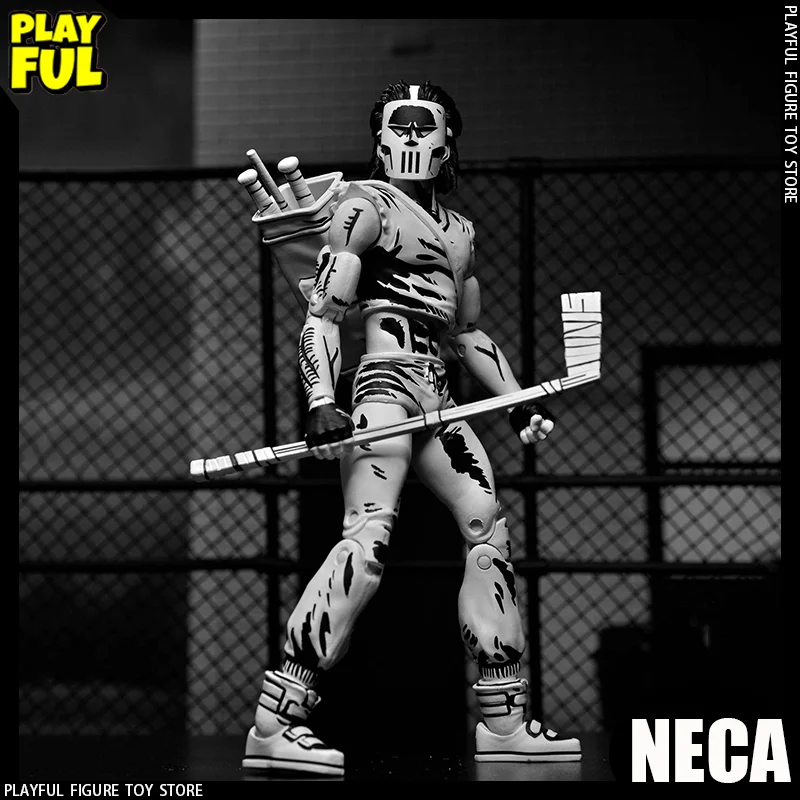 

New In Stock Originai Neca Ninja Turtles Casey Jones Black And White Variant Anime Figure Neca 54387 Action Figure Toys Kid Gift