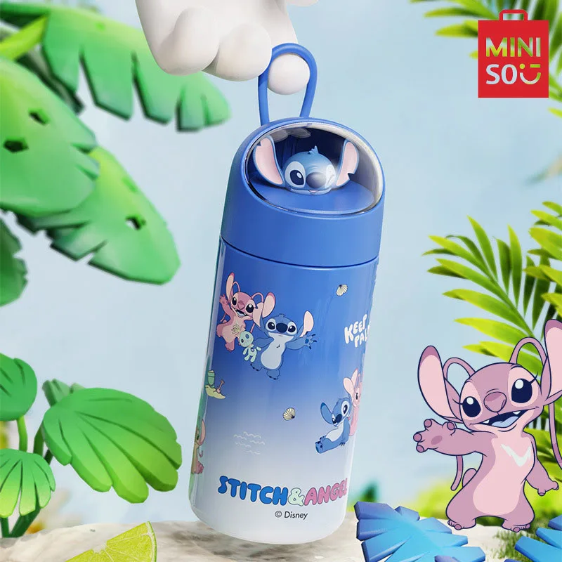 MINISO New Stitch Insulated Student Portable Direct Drinking Water Cup Cute Children's Cartoon Sports Birthday Cup