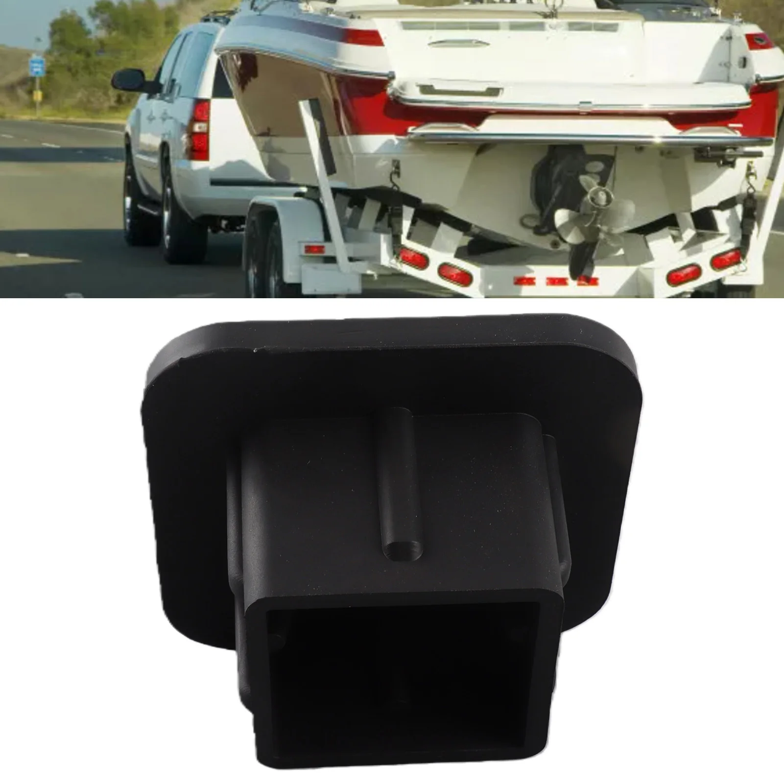 Trailer Hitch Cover Rubber Universal Black Protective Flexible Tube Cap Plug for 2in Receiver