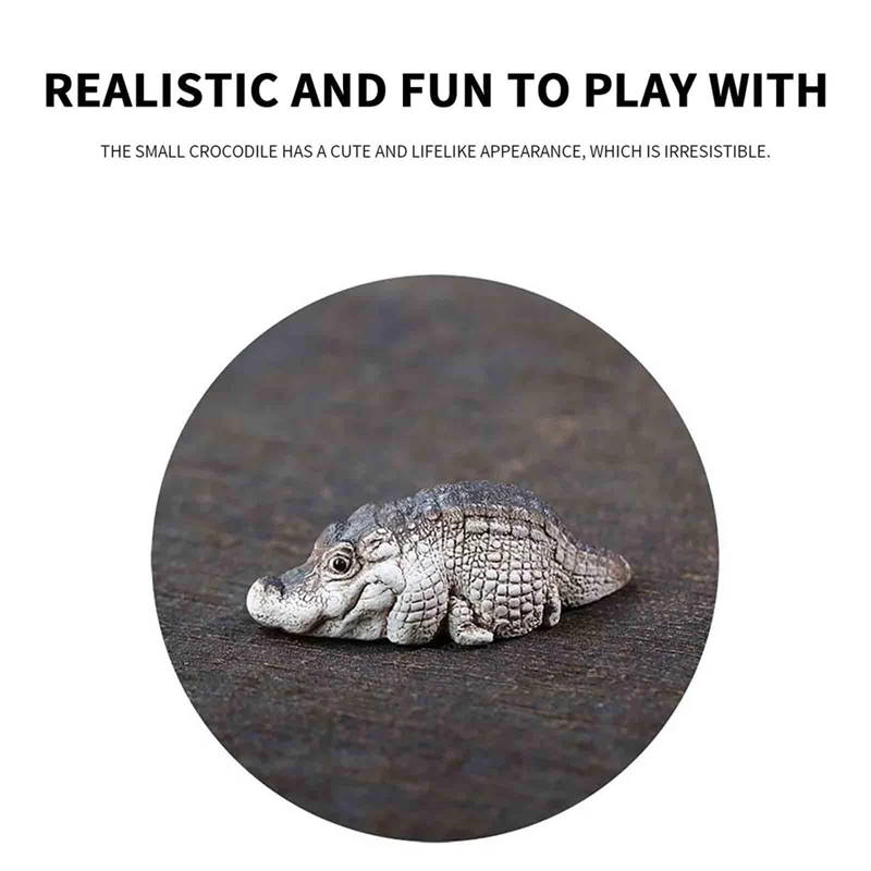 4 pezzi figurine di animali domestici da tè in coccodrillo, mini statue carine fatte a mano per la decorazione della scrivania del soggiorno, regali per la sala da tè durevoli