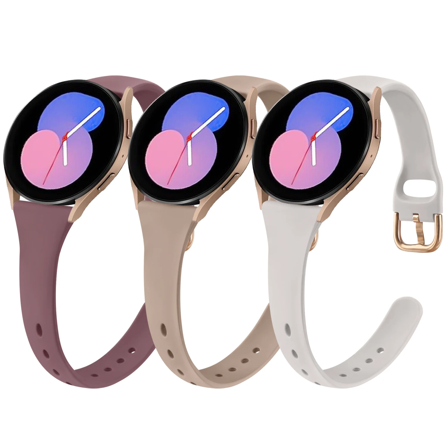 20mm Slim Silicone Strap For Samsung Galaxy Watch 6 Classic 3 4 5 Pro 45mm 47mm 43mm 44mm Strap For Active 2/watch 42mm Bracelet