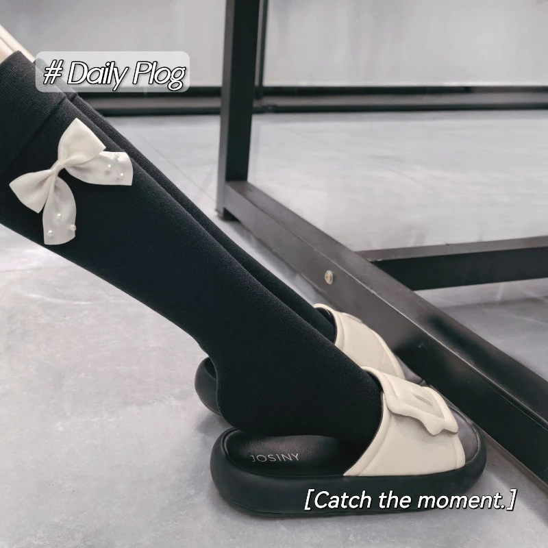 

Нескользящие и тонкие носки до середины икры с бантом. Новые женские весенне-осенние дышащие хлопковые носки с вертикальной полоской. Носки среднего размера.