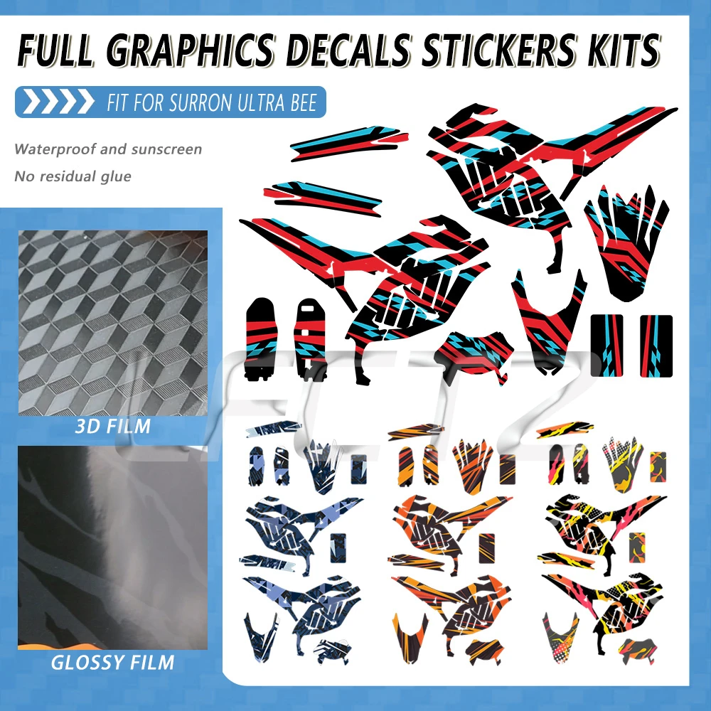 Thickened Motocross Fairing Graphics Background Decals Dirt Bike Sticker Kit Fit for SUR-RON Surron Ultra Bee 2023 2024 2025