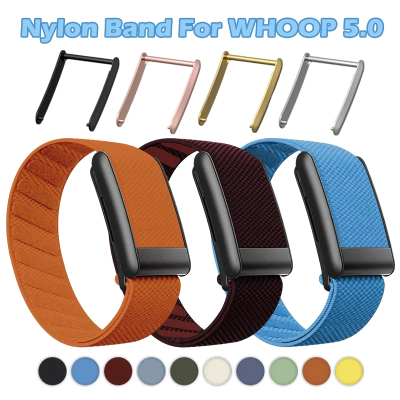 سوار لياقة بدنية من النايلون مناسب لـ Whoop 5.0، سوار معصم رياضي قابل للتعديل مع إطار ناعم، حزام تعقب لـ WHOOP 5.0