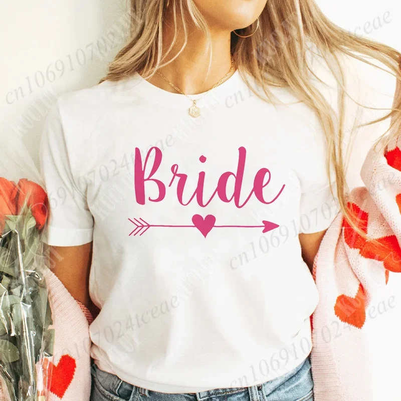 Wedding Bridal Shower T-Shirt for Women, Team Bride Squad Shirt, Mother of The Groom Bachelorette Hen Party Tops, Bridesmaid Tee