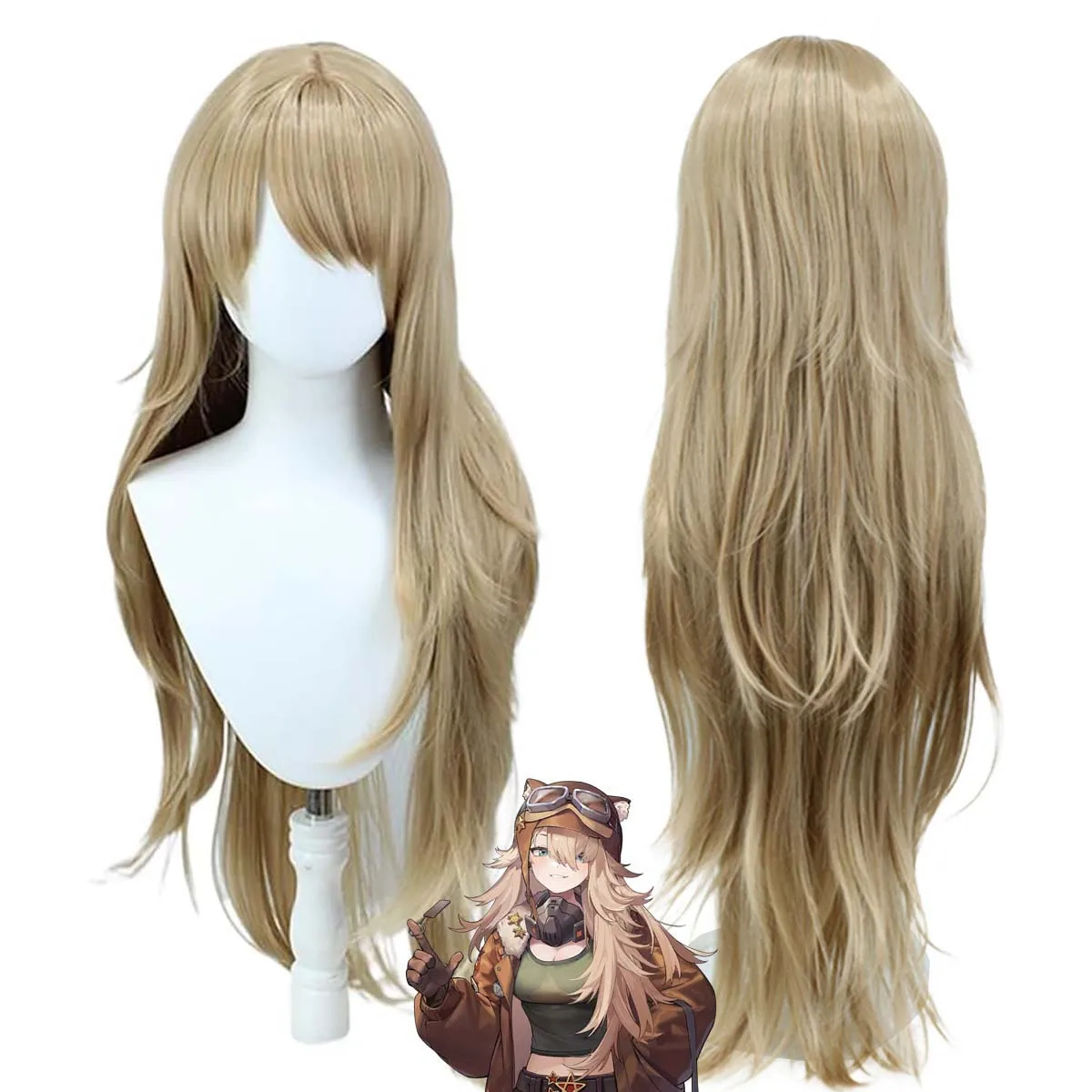 Game Reverse 1999 Ace Pilot Lilya Cosplay Heat Resistant Light Brown Hair Wig