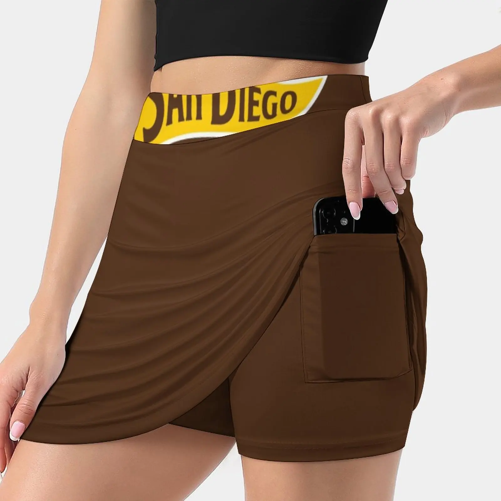 

San Diego Pennant-Brown Women's skirt With Pocket Vintage Skirt Printing A Line Skirts Summer Clothes Padres Vintage Retro