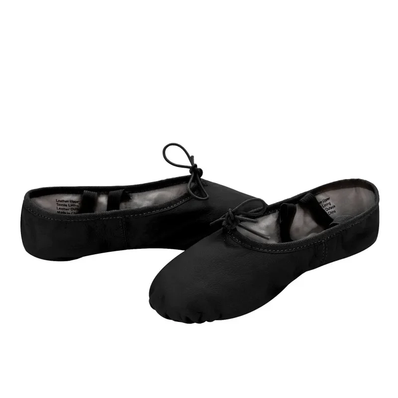 Men\'s Ballet Soft Split Sole Shoes Genuine Black Pigskin Leather Large Size Dance Practice Cat Claw Dance Shoes